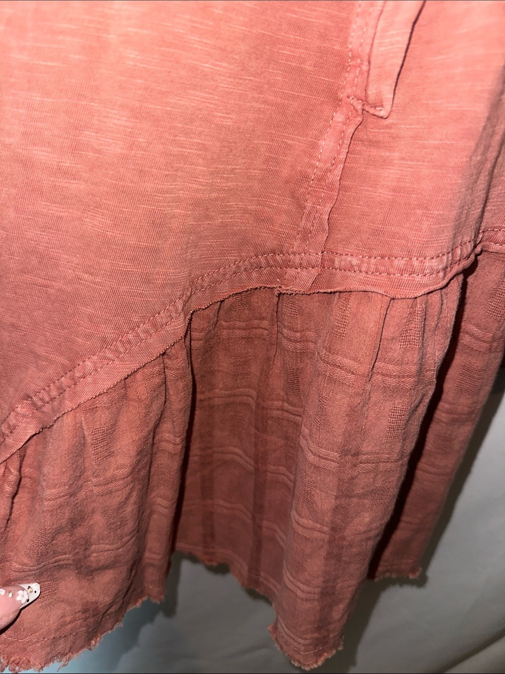 easel Washed Rust Button-Front Tunic Shirt - Picture 6 of 8
